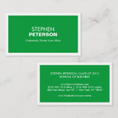 大学モダン生向けグリーンビジネスカード コーリングカード (正面/裏面)