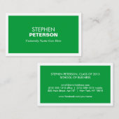 大学モダン生向けグリーンビジネスカード コーリングカード (正面/裏面)