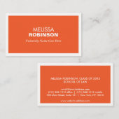 大学モダン生用オレンジ名刺 コーリングカード (正面/裏面)