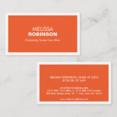 大学モダン生用オレンジ名刺 コーリングカード (正面/裏面)