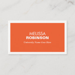 大学モダン生用オレンジ名刺 コーリングカード