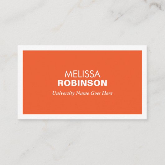 大学モダン生用オレンジ名刺 コーリングカード (正面)