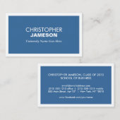 大学モダン生用ブルービジネスカード コーリングカード (正面/裏面)