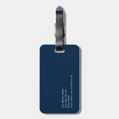 大学ユニークネイビモダンーブルーのミニマスタイリッシュリスト ラゲッジタグ (裏面縦)