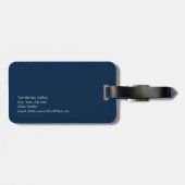 大学ユニークネイビモダンーブルーのミニマスタイリッシュリスト ラゲッジタグ (裏面横)