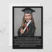 大学ロゴ 卒業写真 コラージュ 発表 招待状 (裏面)