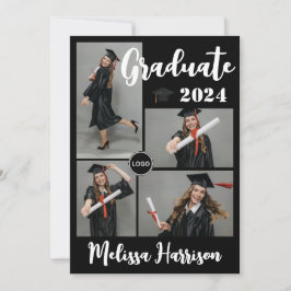 大学ロゴ 卒業写真 コラージュ 発表 招待状