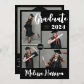 大学ロゴ　卒業生　写真コラージュ　お知らせ 招待状 (正面/裏面)