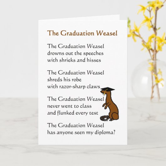 大学卒業おめでとう詩 カード (黄色い花)