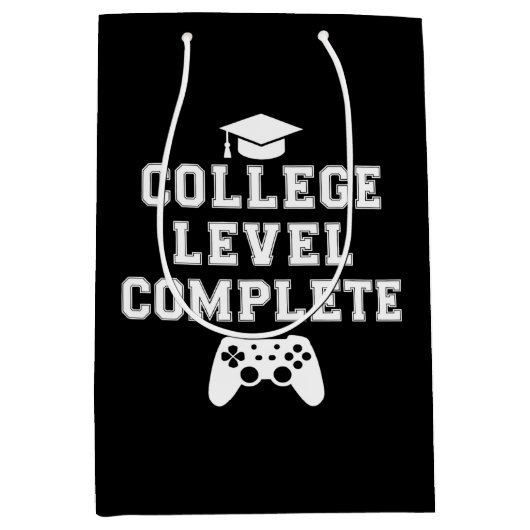 大学卒業おめでとう ゲーマー ゲーム ミディアムペーパーバッグ (正面)