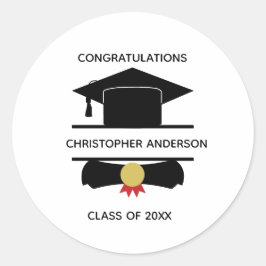 大学卒業パーソナライズされたキャップ卒業証書 ラウンドシール