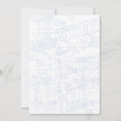 大学卒業パーティーエンジニアテクノロジーブルー 招待状 (裏面)