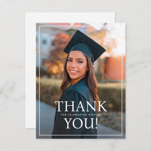 大学卒業パーティーサンキューカードテンプレート サンキューカード (正面/裏面)