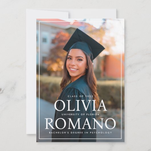 大学卒業写真アナウンスメントカード 案内状 (正面)