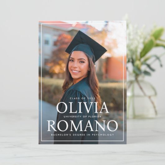 大学卒業写真アナウンスメントカード 案内状 (スタンド正面)