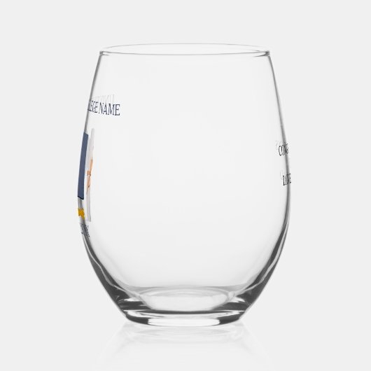 大学卒業式ステムレスワイングラス ステムなしワイングラス (左)