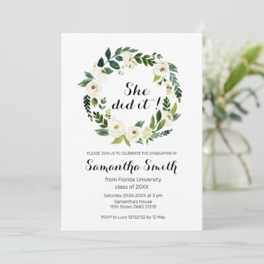 大学卒業式招待状 招待状 (スタンド正面)