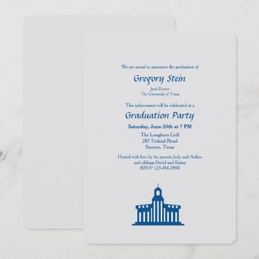 大学卒業招待状 招待状 (正面/裏面)