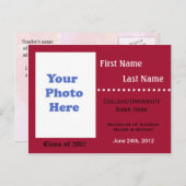 大学卒業発表の招待状 インビテーションポストカード (正面/裏面)