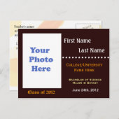 大学卒業発表の招待状 インビテーションポストカード (正面/裏面)