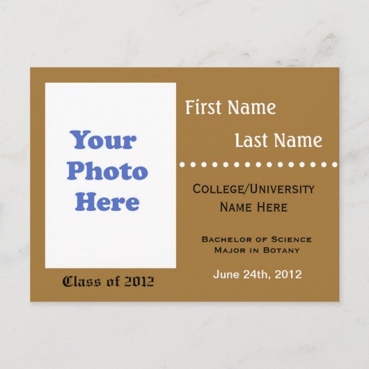 大学卒業発表の招待状 インビテーションポストカード (正面)