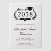 大学卒業発表 ヴェラムオーバーレイ ベラム紙招待状 (正面)