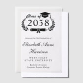 大学卒業発表 ヴェラムオーバーレイ ベラム紙招待状 (オフセット)