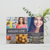 大学卒業記念写真コラージュ発表 招待状 (スタンド正面)