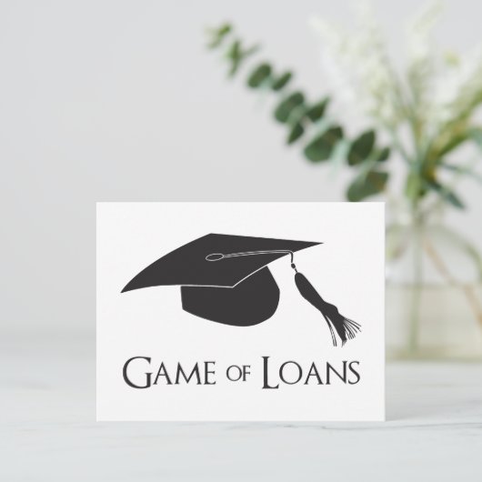大学卒業貸付金のゲーム ポストカード (スタンド正面)
