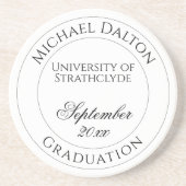 大学又は大学のパーソナライズされた卒業 コースター (正面)