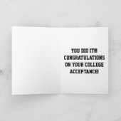 大学受け入れ – 若者 カード (内部)