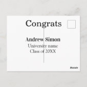 大学名　卒業おめでとう　20XX年度卒業生 ポストカード (裏面)