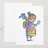 大学図書館 招待状 (正面/裏面)