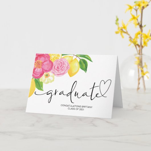 大学大学院ギフトアイディア学校卒業おめでとう カード (黄色い花)