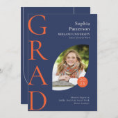 大学大学院フォトブルーオレンジ 案内状 (正面/裏面)