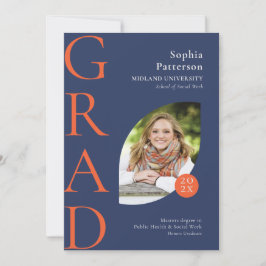 大学大学院フォトブルーオレンジ 案内状