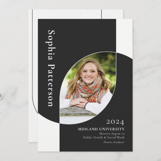 大学大学院二期撮影白黒 案内状 (正面/裏面)