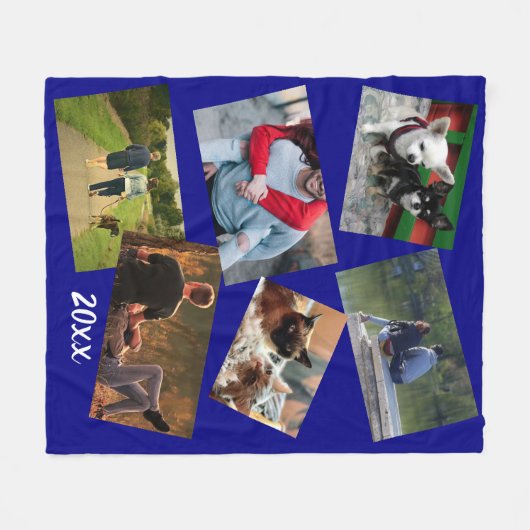 大学年の夏休み20xx DIY写真海軍 フリースブランケット (正面(横))