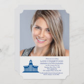 大学建物写真卒業招待状 招待状 (正面/裏面)