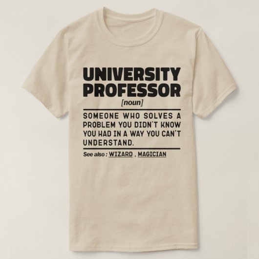 大学教授名詞類インストラクター おもしろい Tシャツ (デザイン正面)