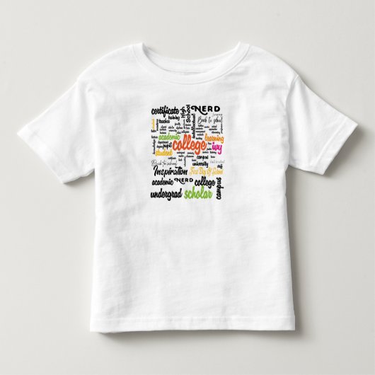 大学教育ワードクラウドパターン トドラーTシャツ (正面)
