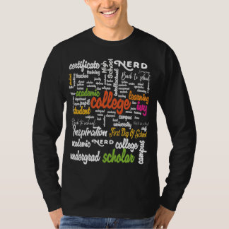 大学教育ワードクラウドパターン Tシャツ