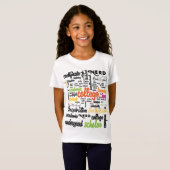 大学教育ワードクラウドパターン Tシャツ (正面フル)