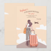 大学生になる女の子の卒業パーティー招待状 招待状 (正面/裏面)
