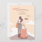 大学生になる女の子の卒業・旅立ちパーティー招待状 招待状 (正面)