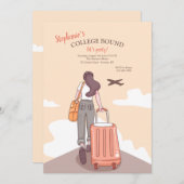 大学生になる女の子の卒業・旅立ちパーティー招待状 招待状 (正面/裏面)