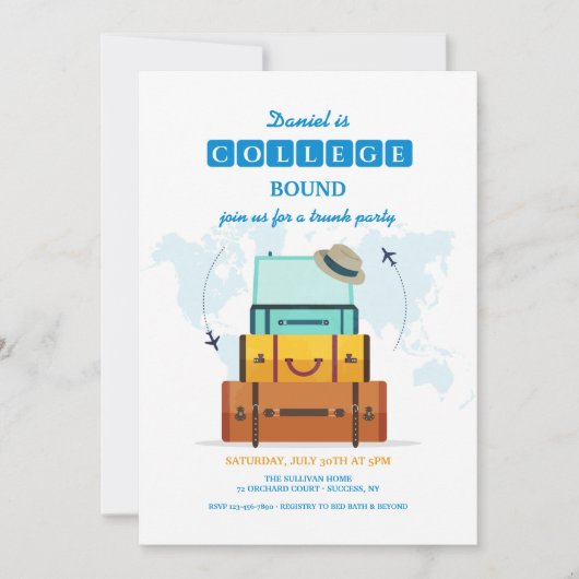 大学生になる男子 招待状 (正面)