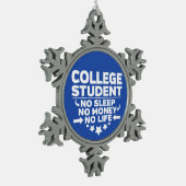 大学生の人生とお金 スノーフレークピューターオーナメント (左)