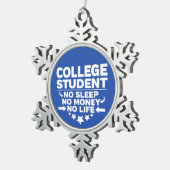 大学生の人生とお金 スノーフレークピューターオーナメント (右)