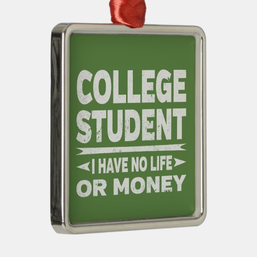 大学生の私は人生も金もない メタルオーナメント (右)